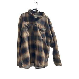 Matix Men’s 3XL Sherpa Lined Plaid Flannel Shirt Jacket Brown Black Skate Grunge
